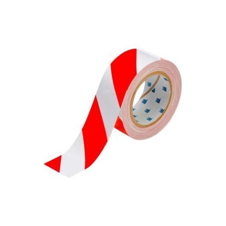 Brady Brady 104318 ToughStripe Floor Marking Tape, 2 W X 100'L, RedWhite 104318